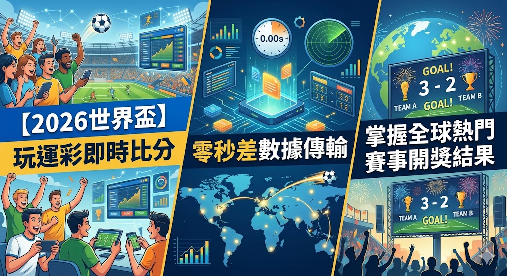 2026世界盃玩運彩即時比分：零秒差數據傳輸，掌握全球熱門賽事開獎結果