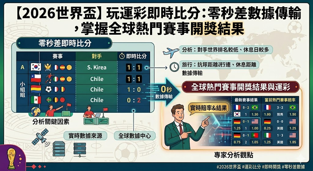 2026世界盃玩運彩即時比分：零秒差數據傳輸，掌握全球熱門賽事開獎結果